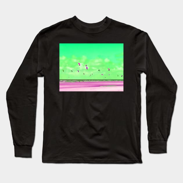 Wide Kite Beach No. 2 Long Sleeve T-Shirt by asanaworld